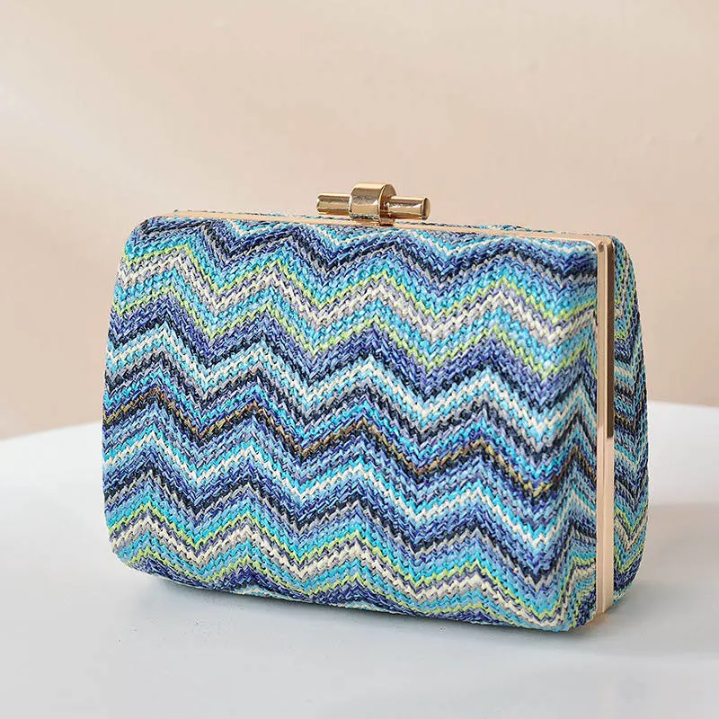 SHK0055 Straw Clutch Evening Bag