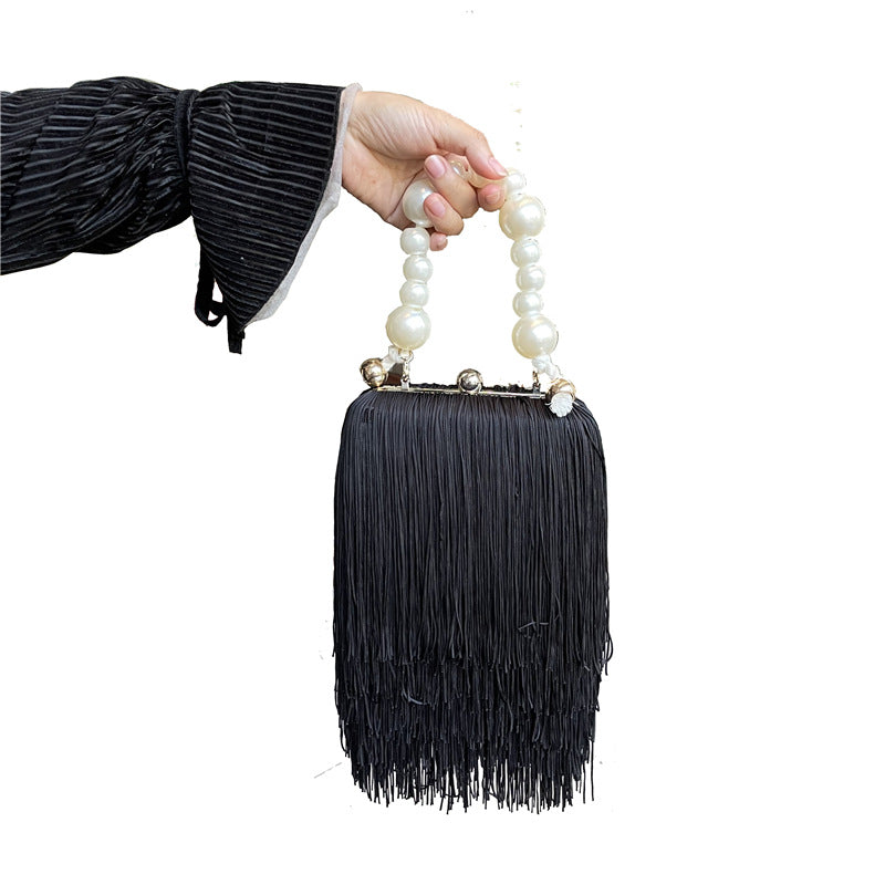 SHG010 Tassel Pearl Handling Bag