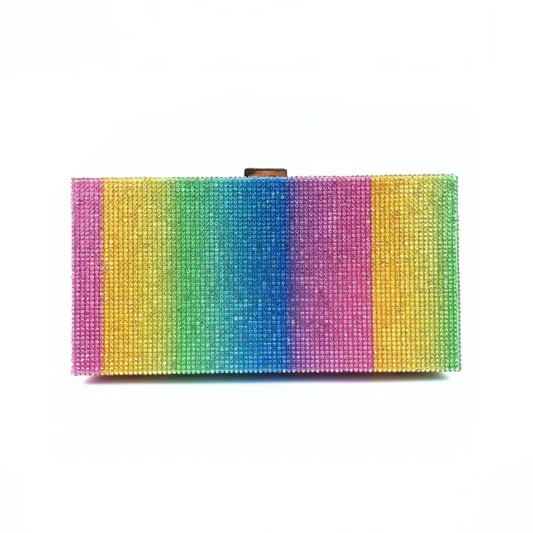 SHG236 Rainbow Diamond Clutch Bag