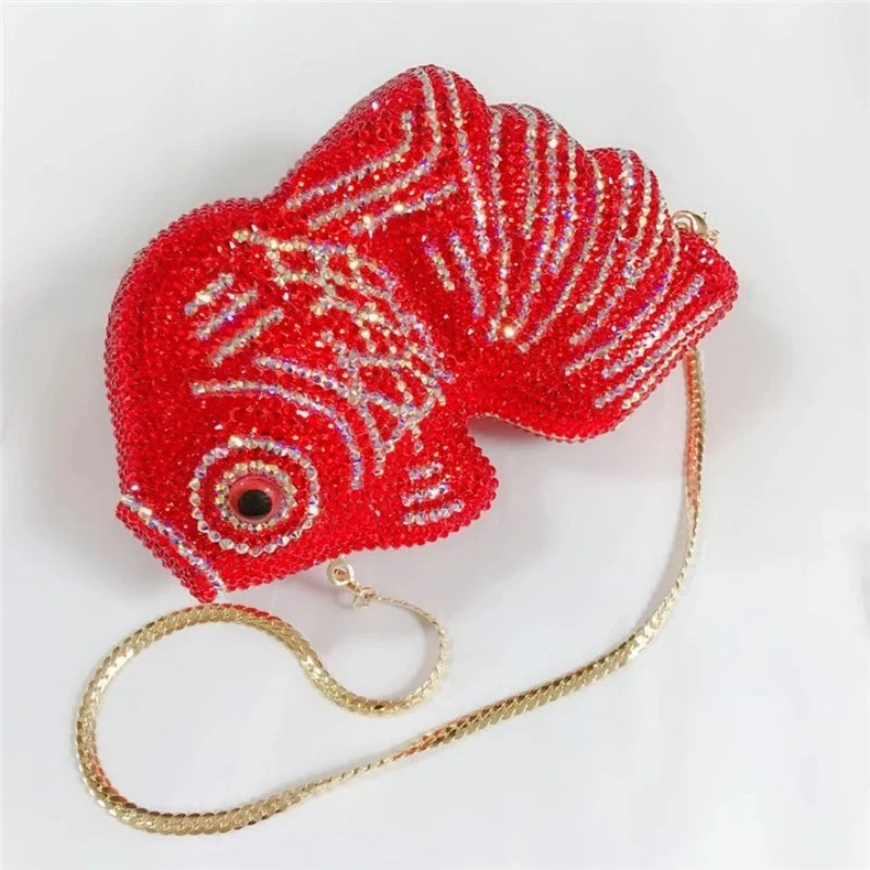 SHG076 Fish Rhinestone Bag
