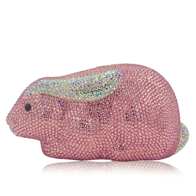 SHG017 Rabbit Rhinestone Crystal Bag
