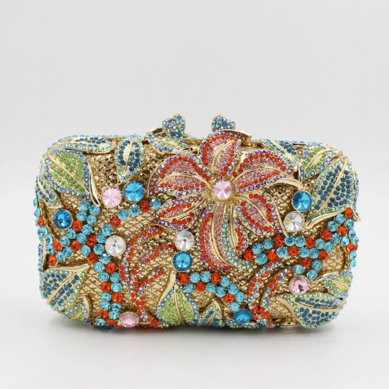 SHG180 Rhinestone Flower Evening Bag