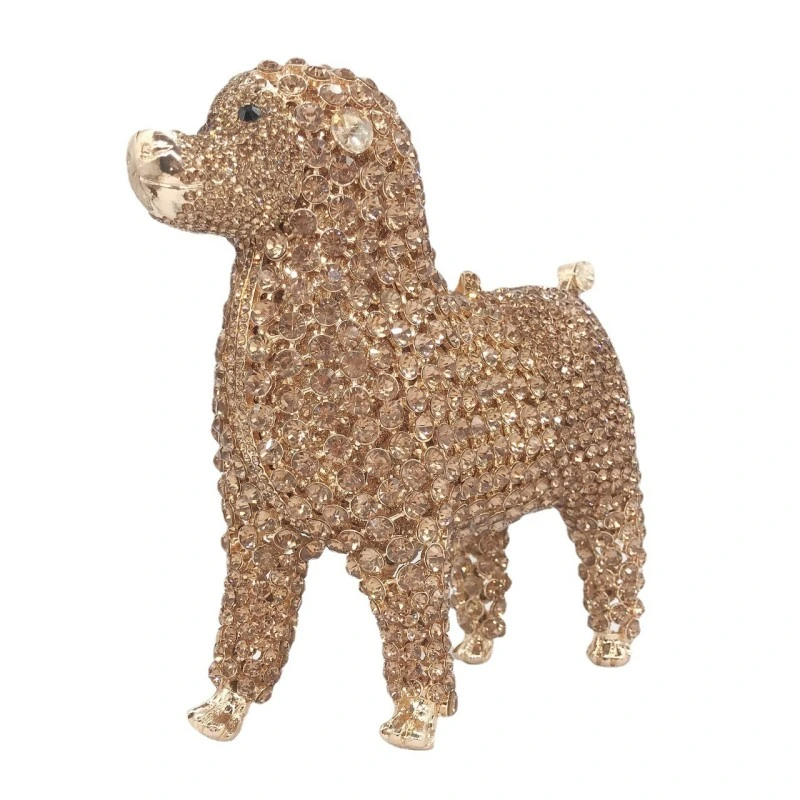 SHG174 Dog Shape Crystal Clutch