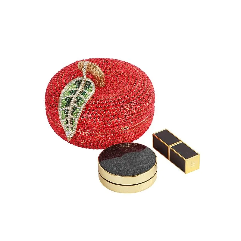SHG162 Apple Shaped Rhinestone Evening Bag