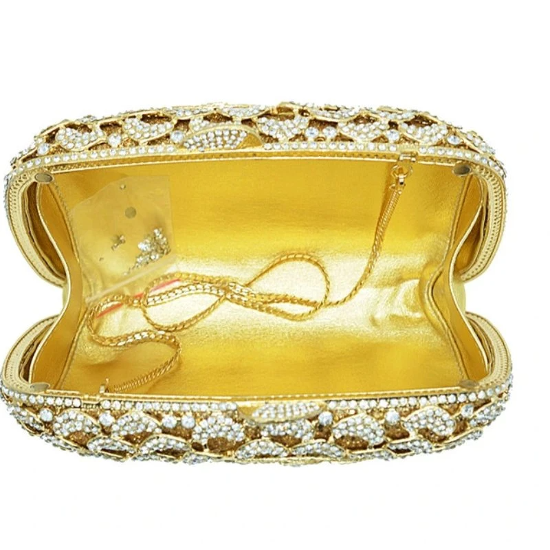 SHG084 Metal Rhinestone Clutch