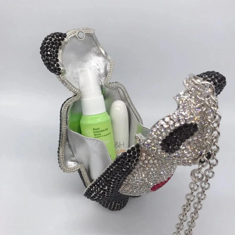 SHG069 Bear Shape Rhinestone Evening Bag