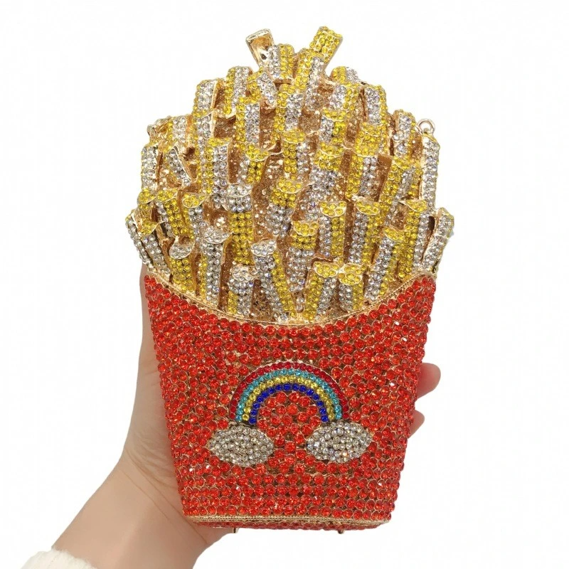 SHK0106 French Fries Rhinestone Evening Bag