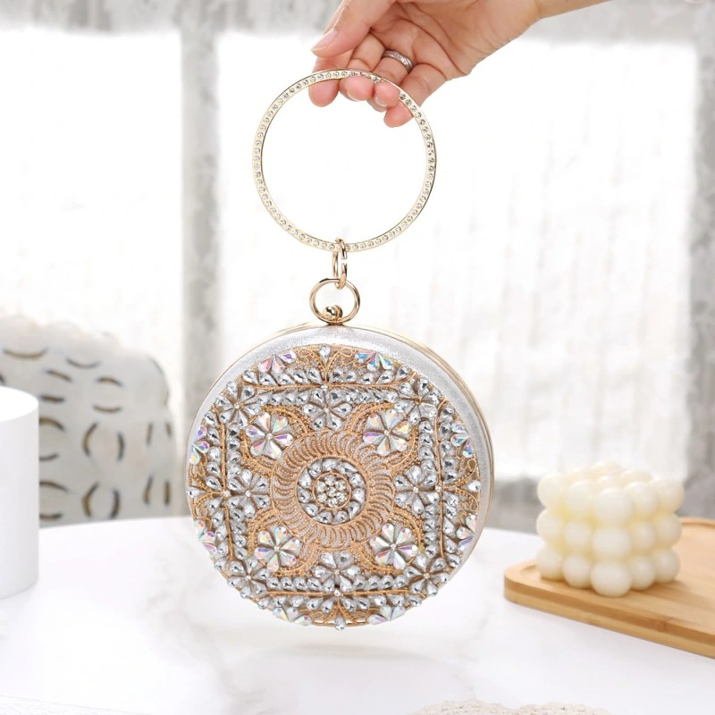 SHG276 Diamond-Encrusted Round Evening Bag