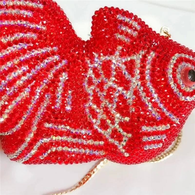 SHG076 Fish Rhinestone Bag