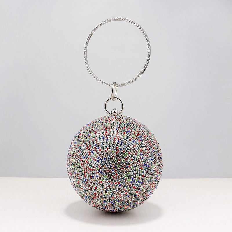 SHG252 Vintage Diamond-Encrusted Ladies Round Bag