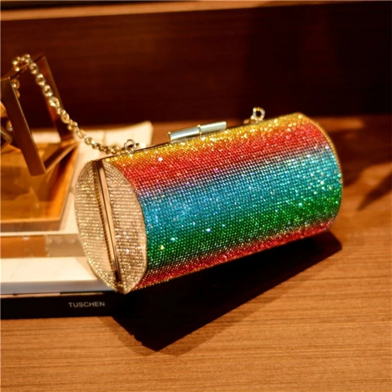 SHG078 Rainbow Rhinestone Evening Bag