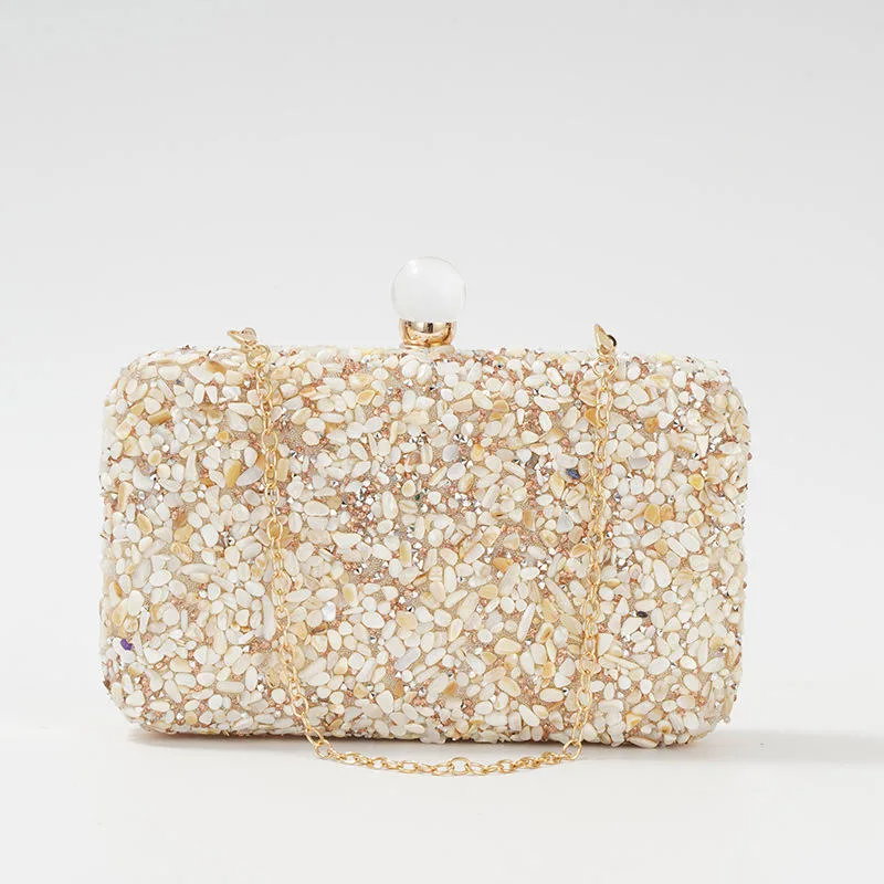 230717 Ladies Stone Evening Clutch Bag