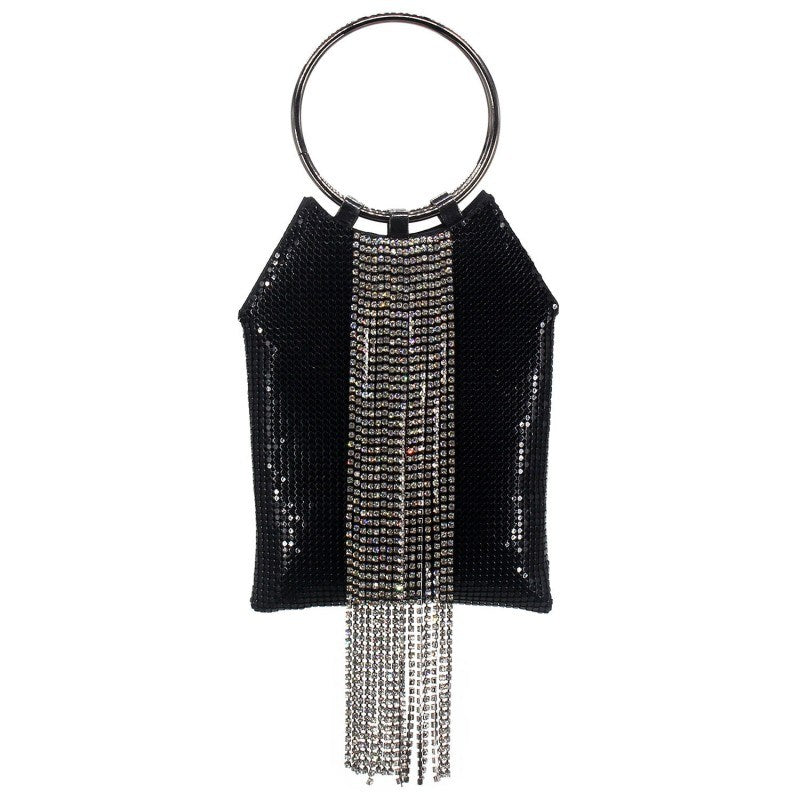 SHWS13138 Aluminum Fringed Evening Bag