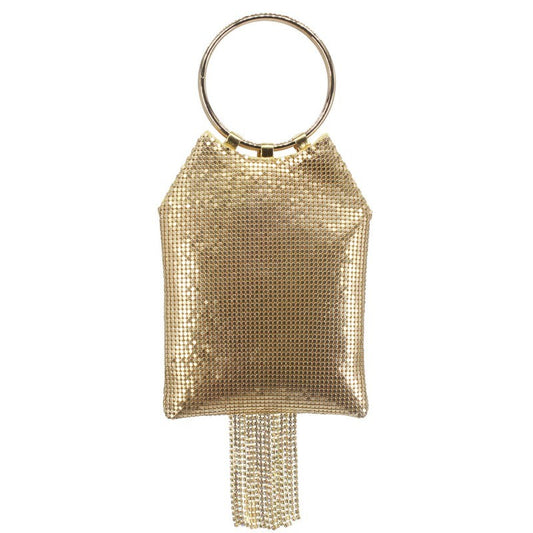 SHWS13138 Aluminum Fringed Evening Bag