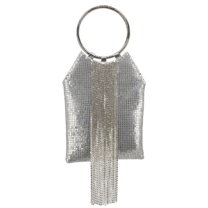 SHWS13138 Aluminum Fringed Evening Bag