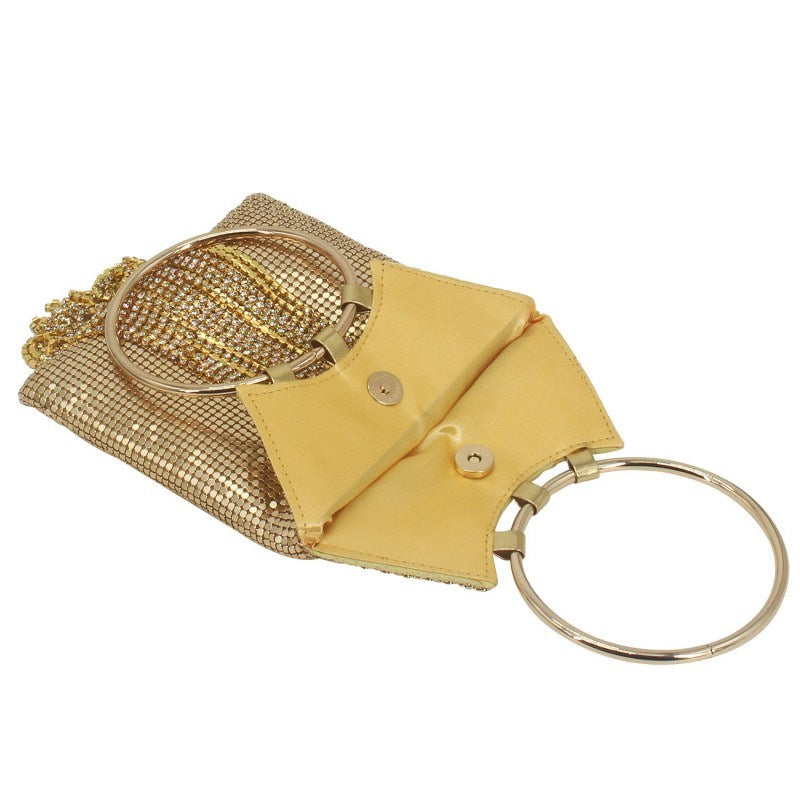 SHWS13138 Aluminum Fringed Evening Bag