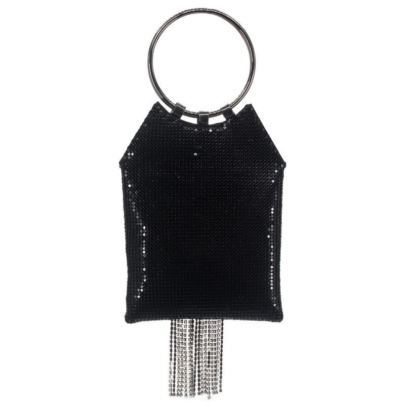 SHWS13138 Aluminum Fringed Evening Bag