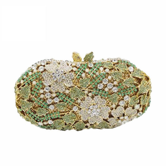 SHG112 Flower Rhinestone Bag