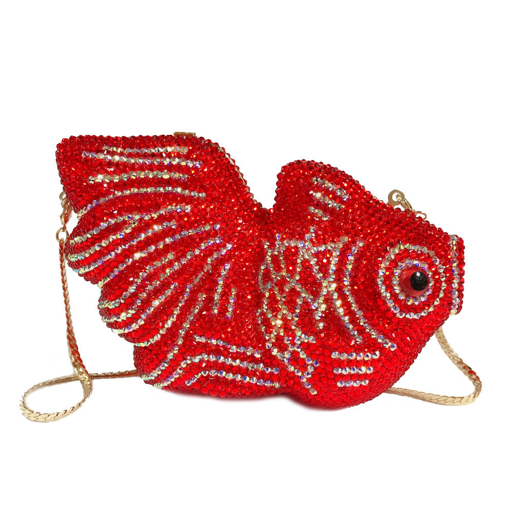 SHG076 Fish Rhinestone Bag