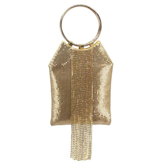 SHWS13138 Aluminum Fringed Evening Bag
