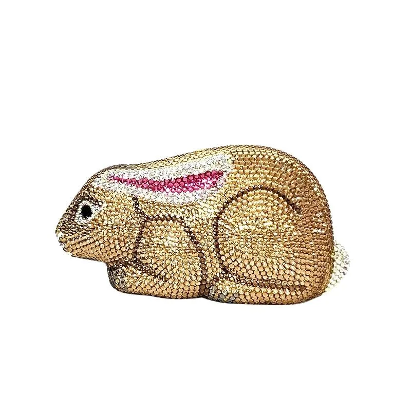 SHG017 Rabbit Rhinestone Crystal Bag