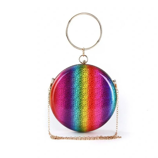 SHG094 Rainbow Color Round Evening Bags