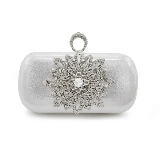SHG269 Diamond-Encrusted Sunflower Dinner Bag