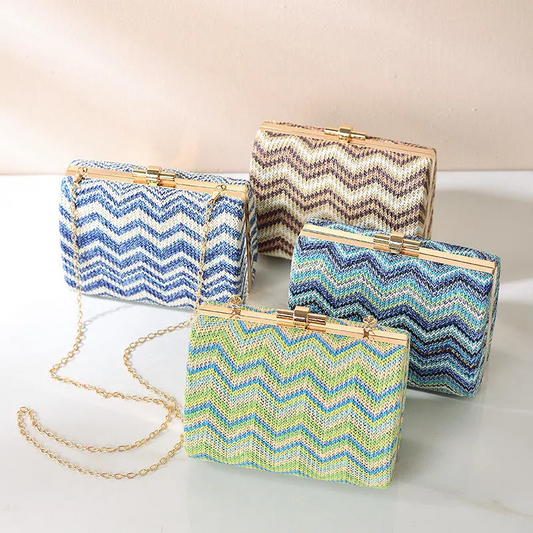 SHK0055 Straw Clutch Evening Bag