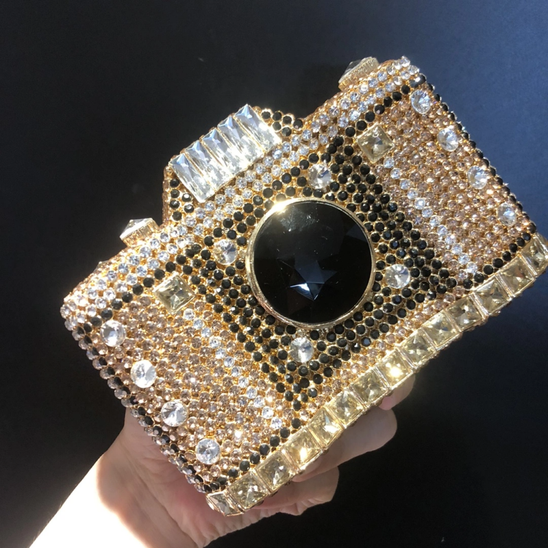 SHK0133 Crystal Camera Clutch Bag