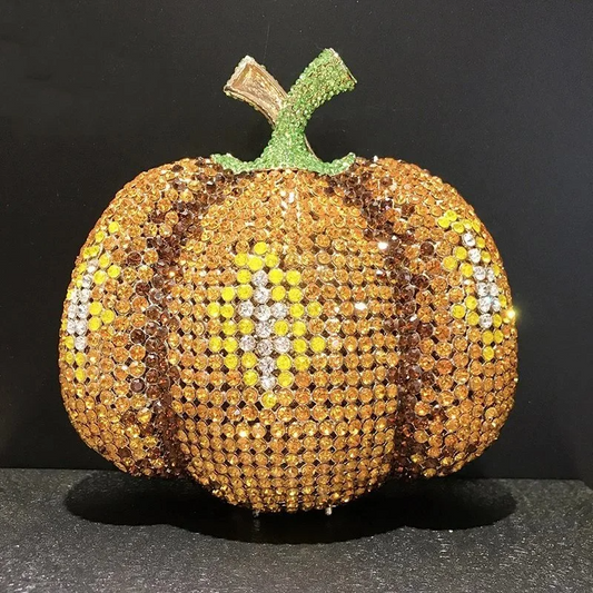 SHG132 Rhinestone Pumpkin Bag