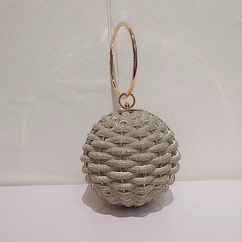 SHWS-24001 Round Rhinestone Evening Bag