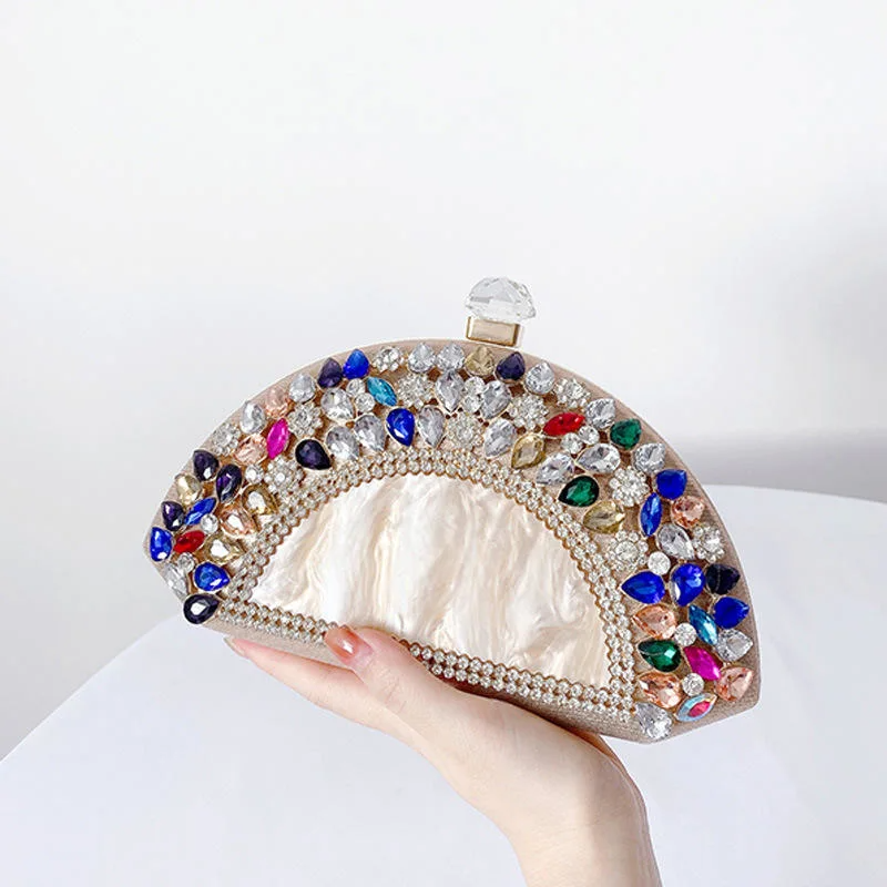 230712 Acrylic Gemstone Clutch Evening Bag