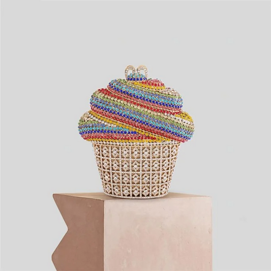 SHG123 Cake Shaped Rhinestone Evening Bag