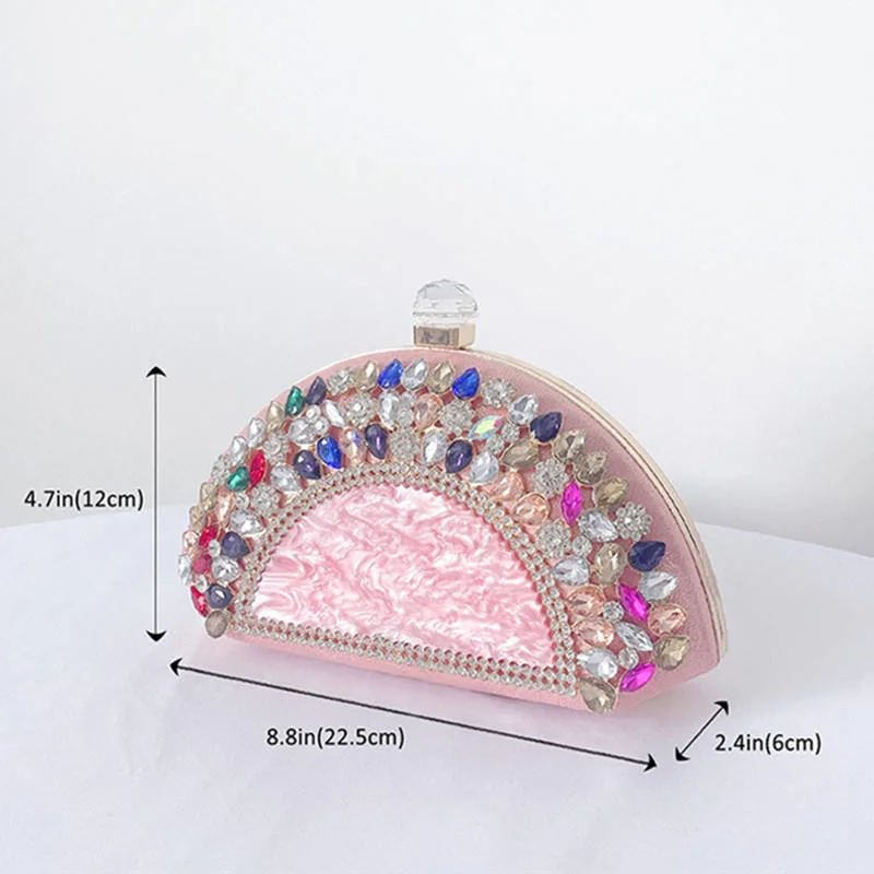 230712 Acrylic Gemstone Clutch Evening Bag