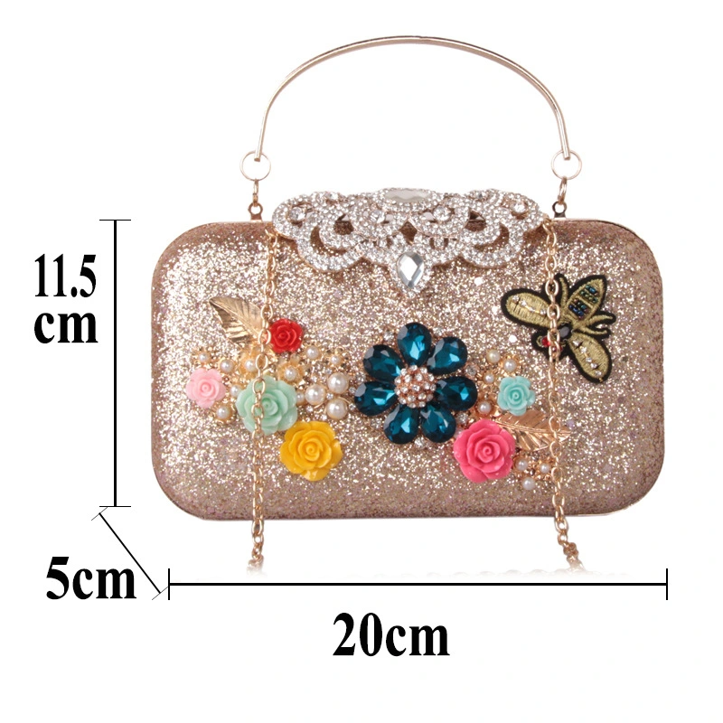 SHG211 Flowers Diamonds Evening Bag