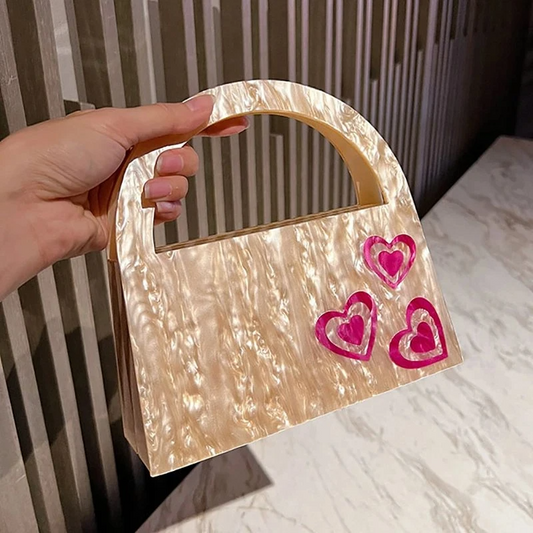 SHG121 Marble Acrylic Clutch Bag