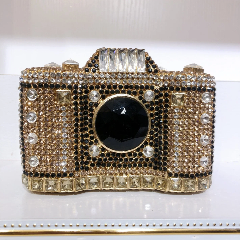 SHK0133 Crystal Camera Clutch Bag