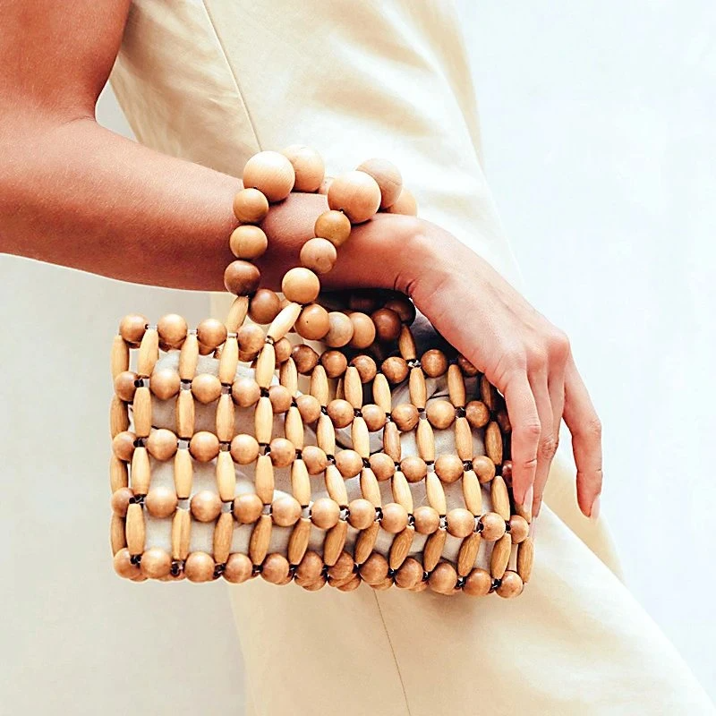 SHG146 Wooden Bead Handbag