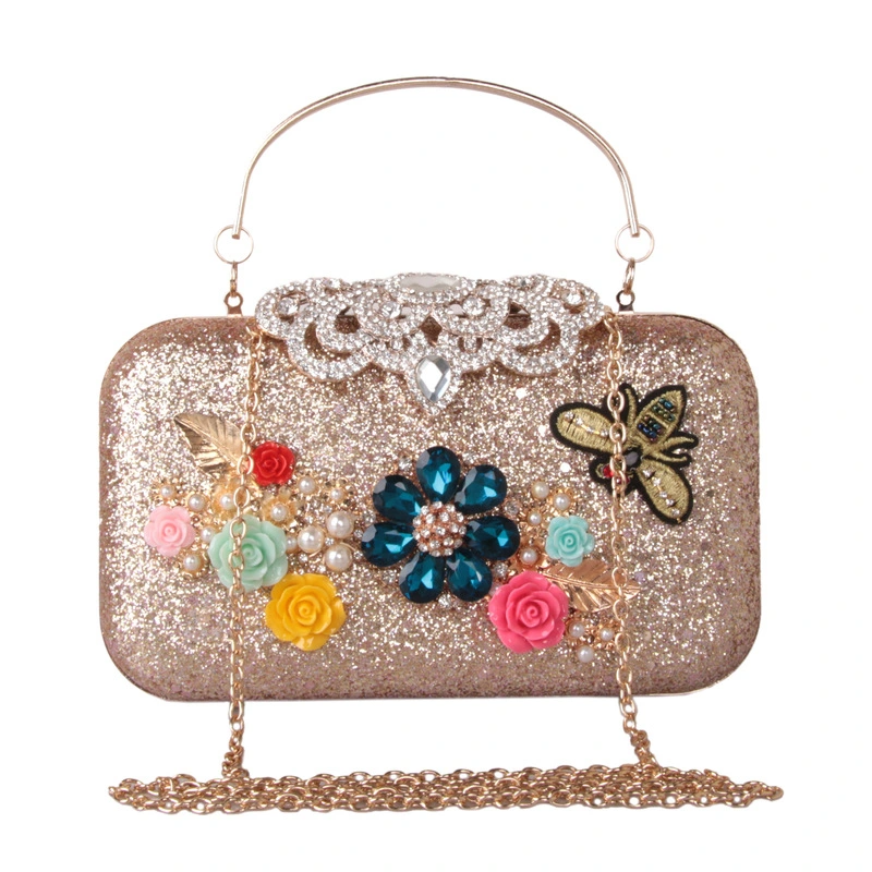 SHG211 Flowers Diamonds Evening Bag