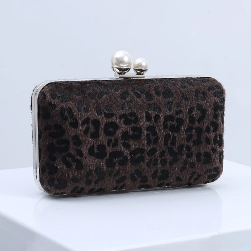 SHG237 Leopard Leather Evening Bag