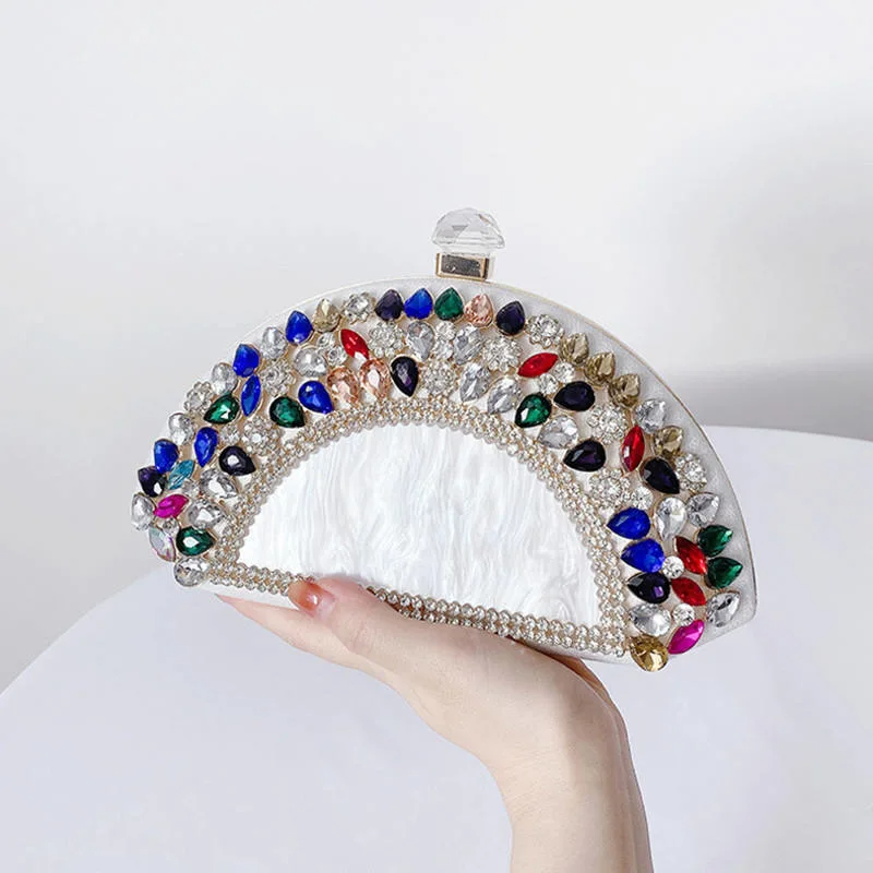 230712 Acrylic Gemstone Clutch Evening Bag