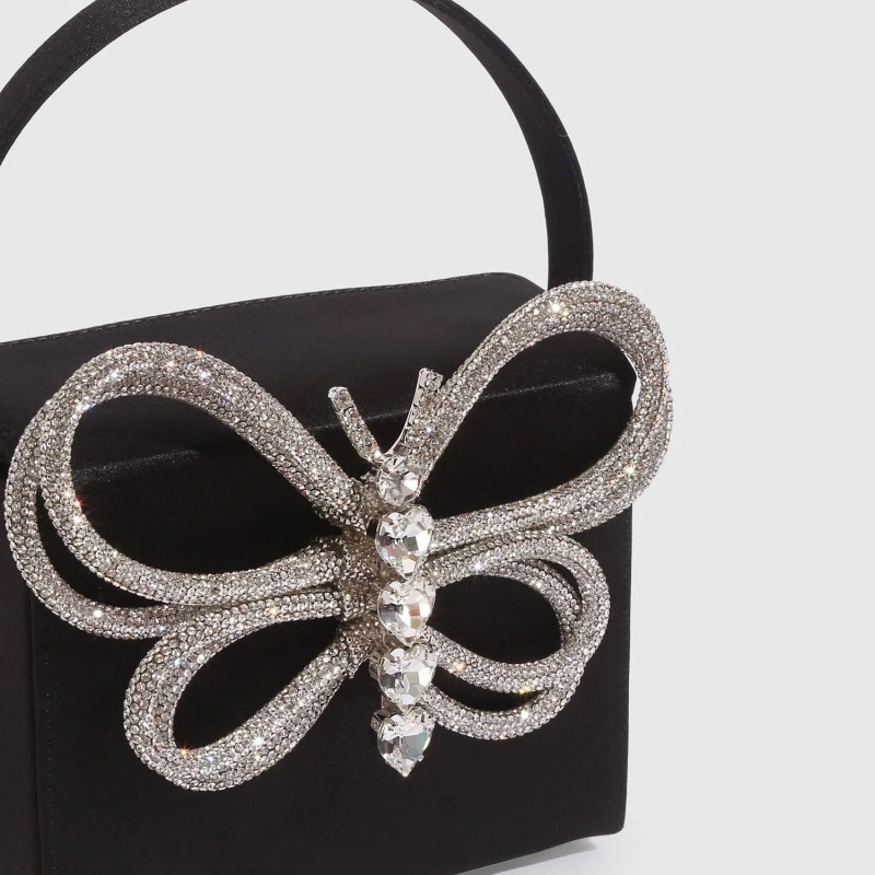 SHG032 Rhinestone Evening Silk Bag