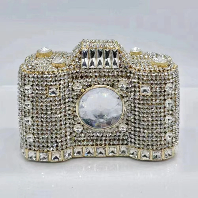 SHK0133 Crystal Camera Clutch Bag