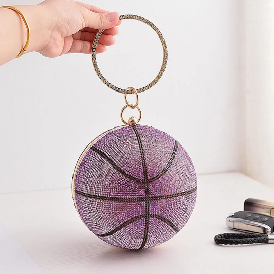 SHK0067 Basketball Round Evening Crossbody Bag
