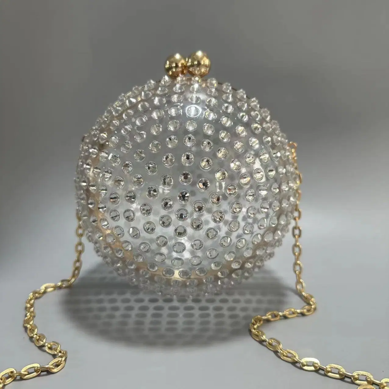 SHWS-14222 Acrylic Round Clutch Bags