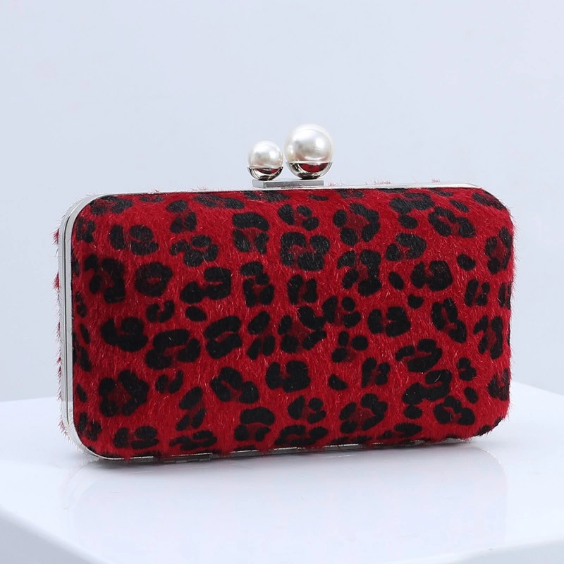 SHG237 Leopard Leather Evening Bag