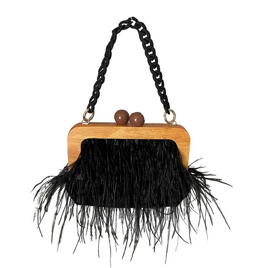 SHG129 Feather Evening Bag