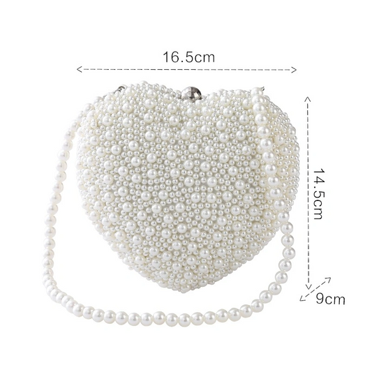 SHG253 Heart-Shaped Pearl Evening Bag