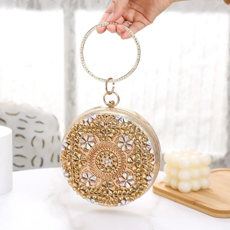 SHG276 Diamond-Encrusted Round Evening Bag