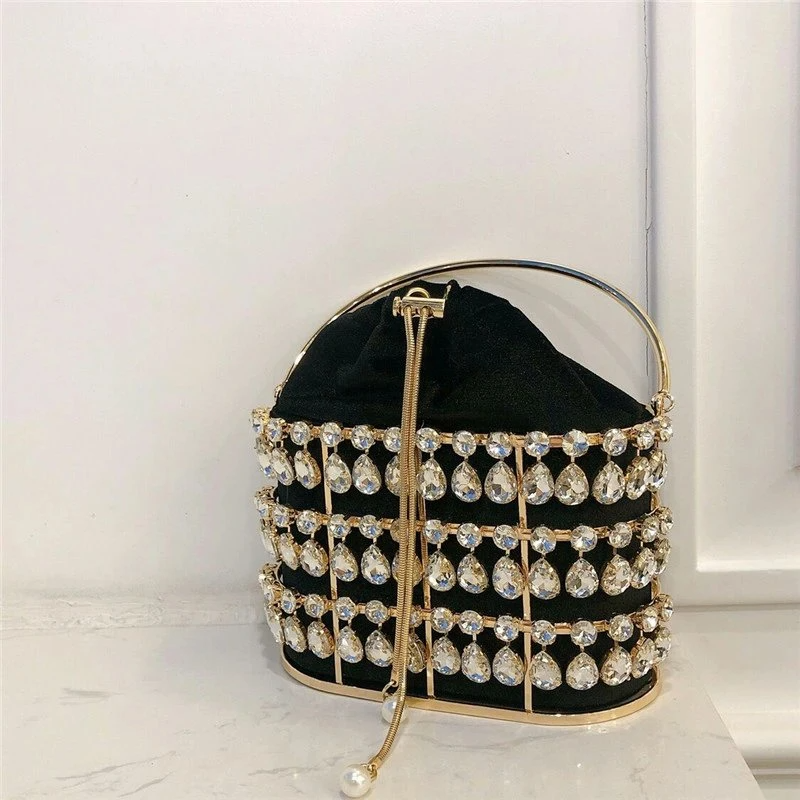 SHG158 Pearl Cage Hand Bag